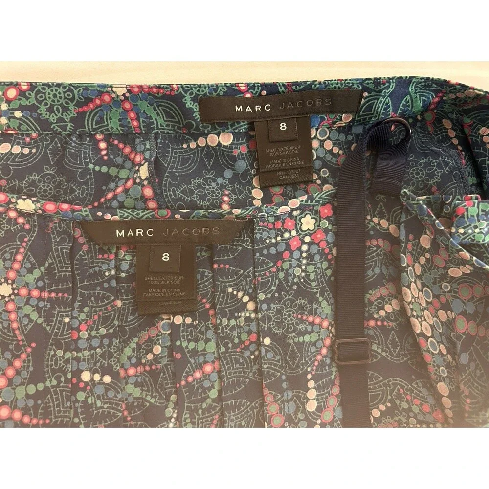 Marc Jacobs Indie Boho 100% Silk 2 Pc Top Adj Straps & Skirt Set Women's Size 8 - Picture 11 of 11